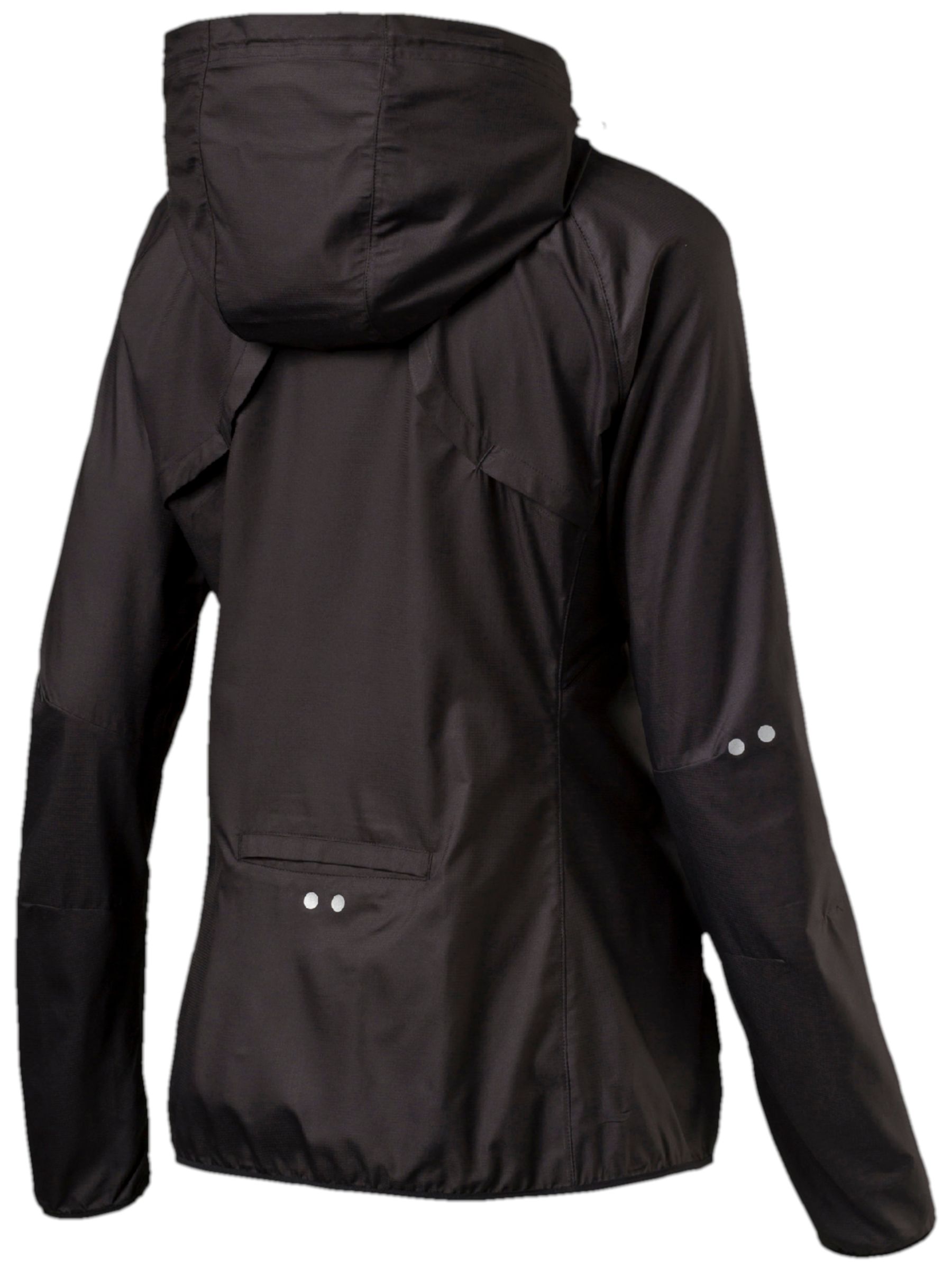 puma packable hooded jacket in black