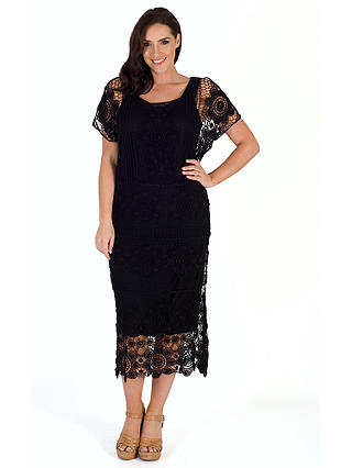 Chesca Crochet Dress, Black