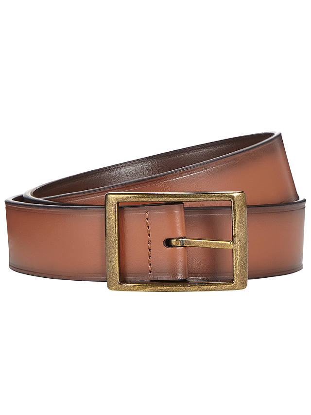 John Lewis Reversible Leather Belt, Brown/Tan at John Lewis & Partners