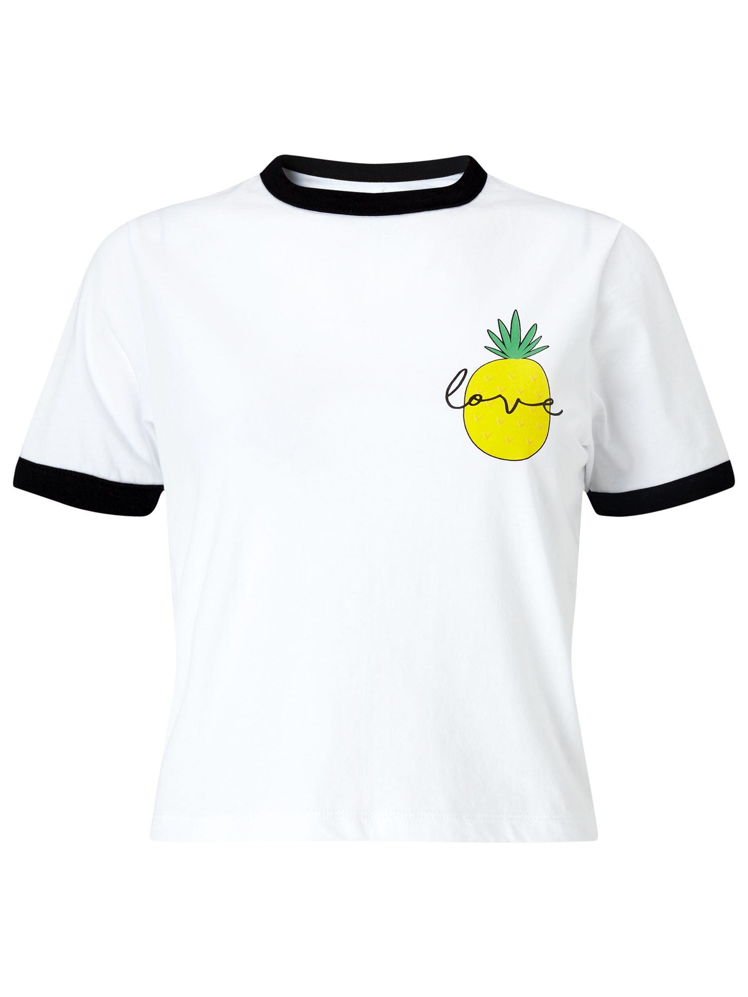 Miss Selfridge Pineapple T-Shirt, White