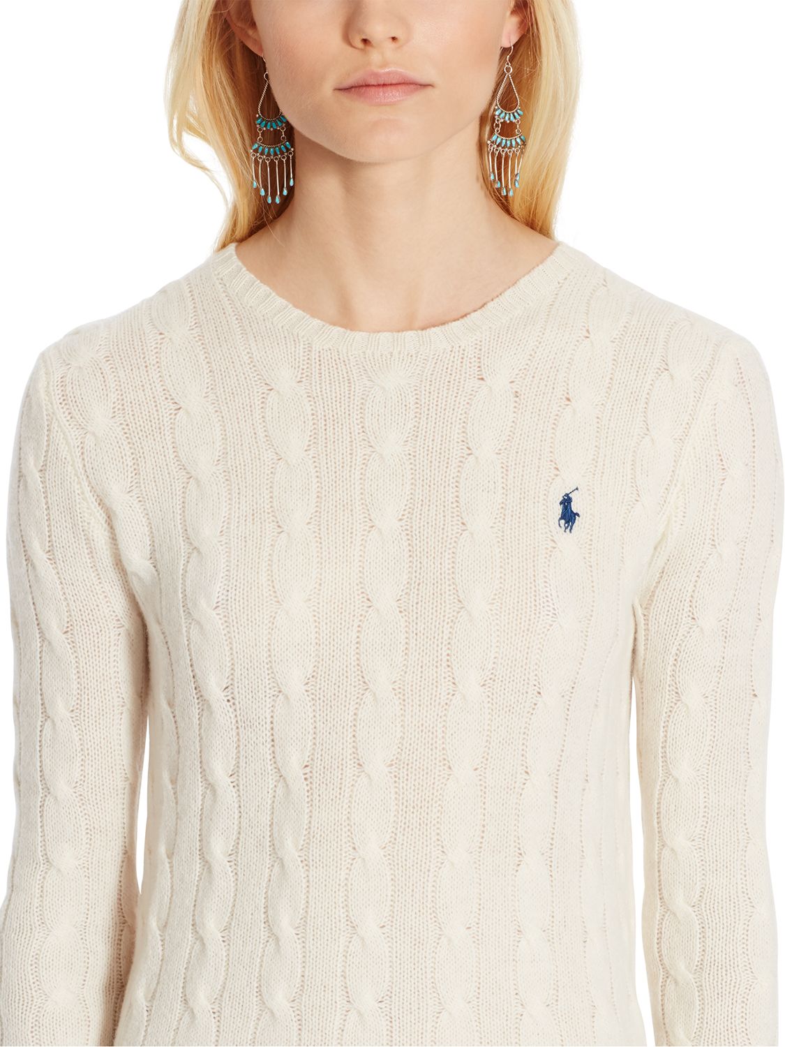 ralph lauren cream cable knit jumper