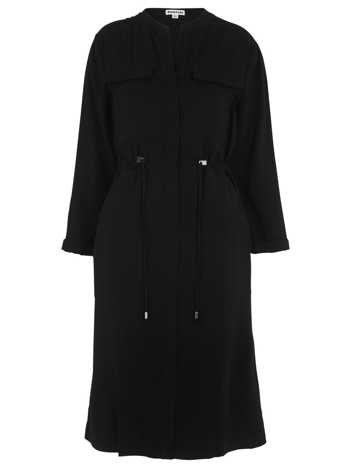 Whistles Salwa Shirt Dress, Black at John Lewis & Partners