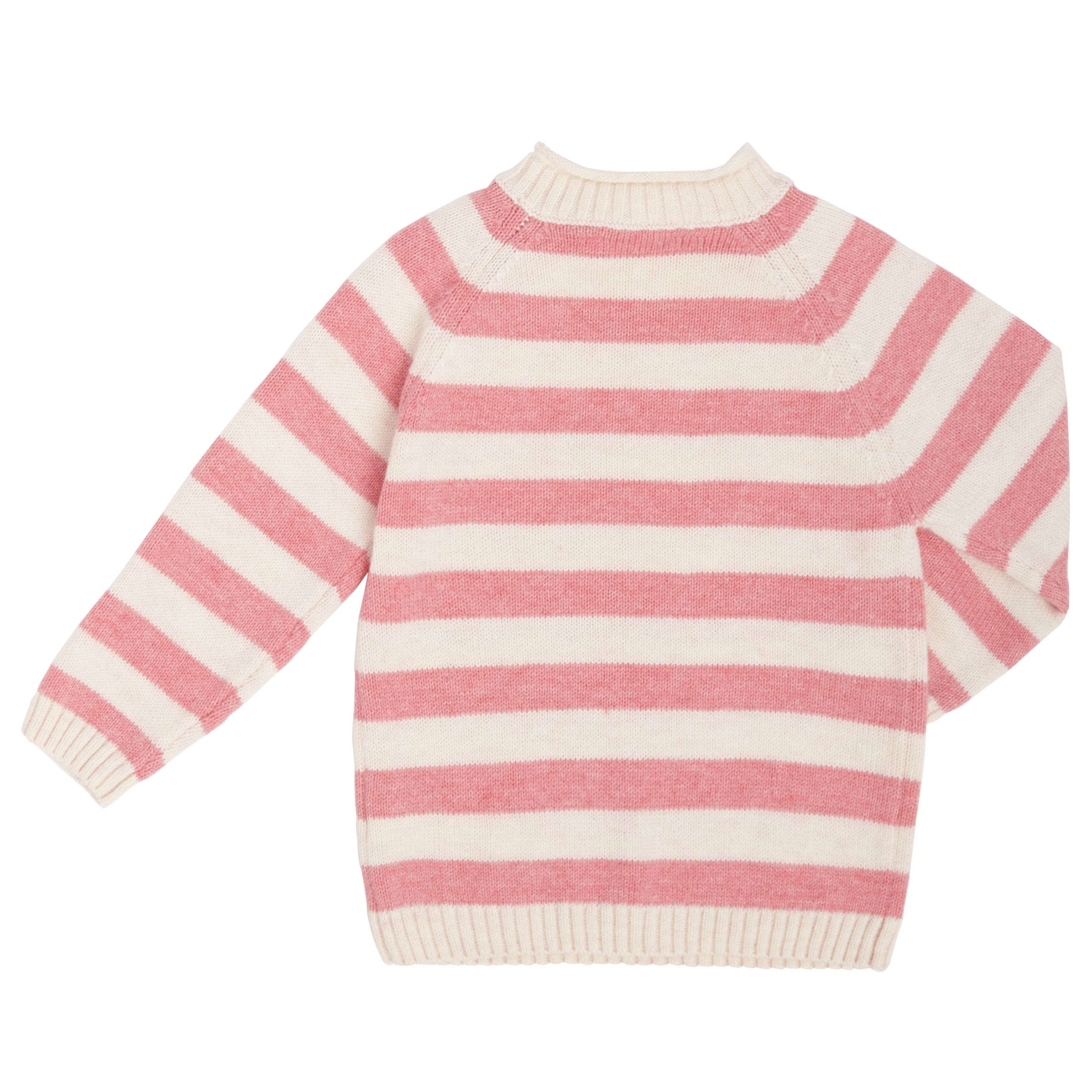 John Lewis & Partners Baby Stripe Jumper, Pink