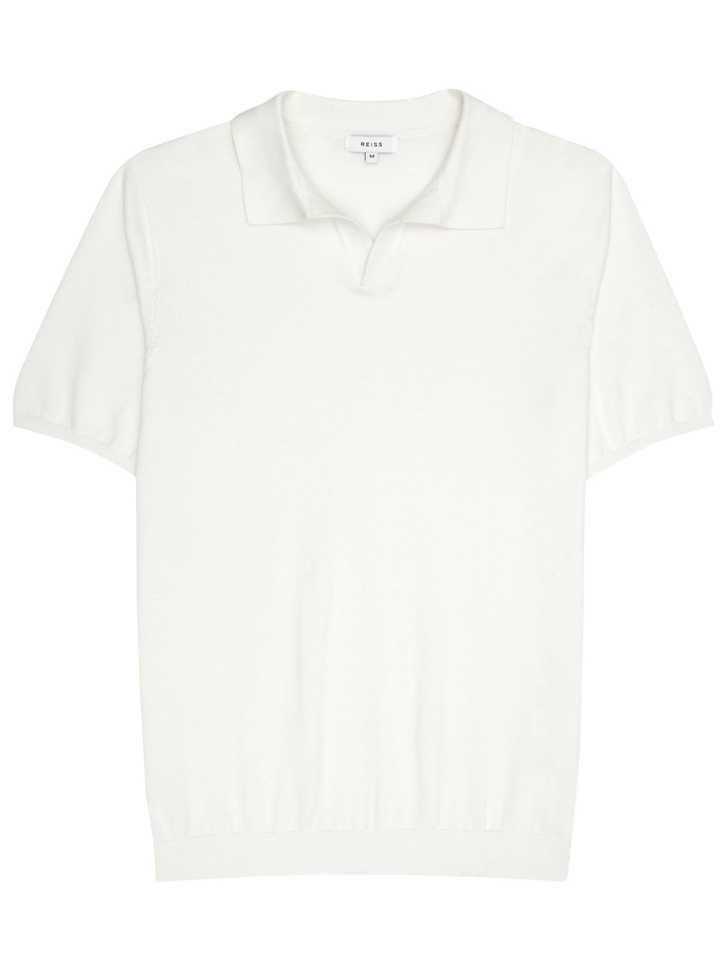 Reiss Bailey Open Collar Polo Shirt, Off White
