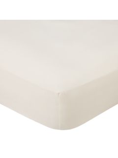 John Lewis Warm & Cosy Brushed Cotton Fitted Sheet, Single, Cream