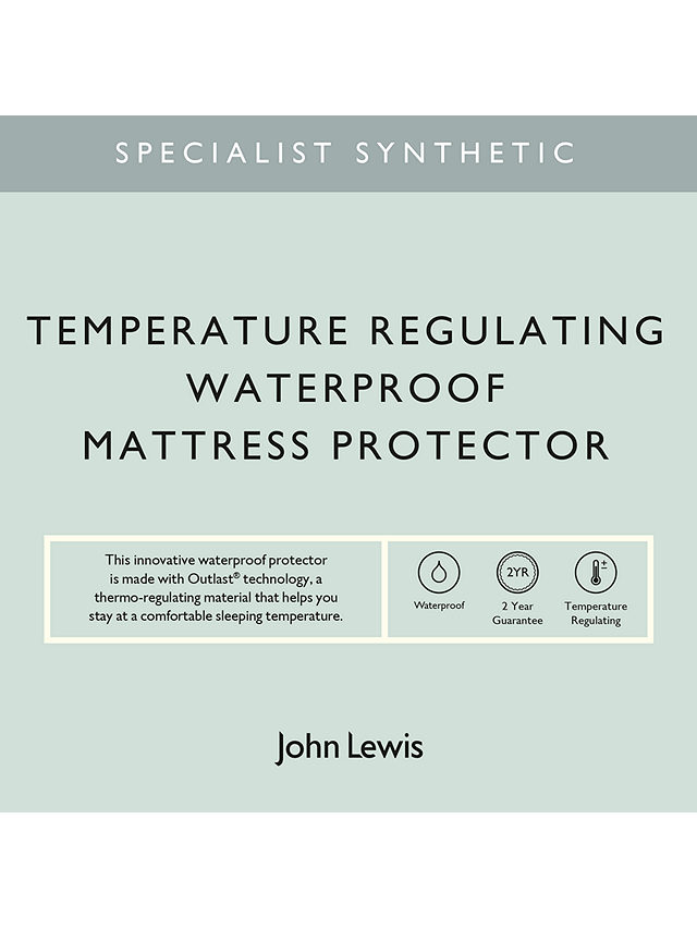 John Lewis Specialist Synthetic Temperature Regulating Waterproof Mattress Protector, Single
