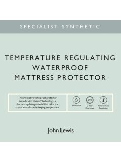 John Lewis Specialist Synthetic Temperature Regulating Waterproof Mattress Protector, Single