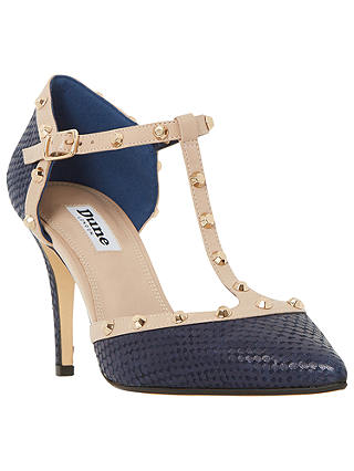 Dune Cliopatra Studded T-Bar Court Shoes