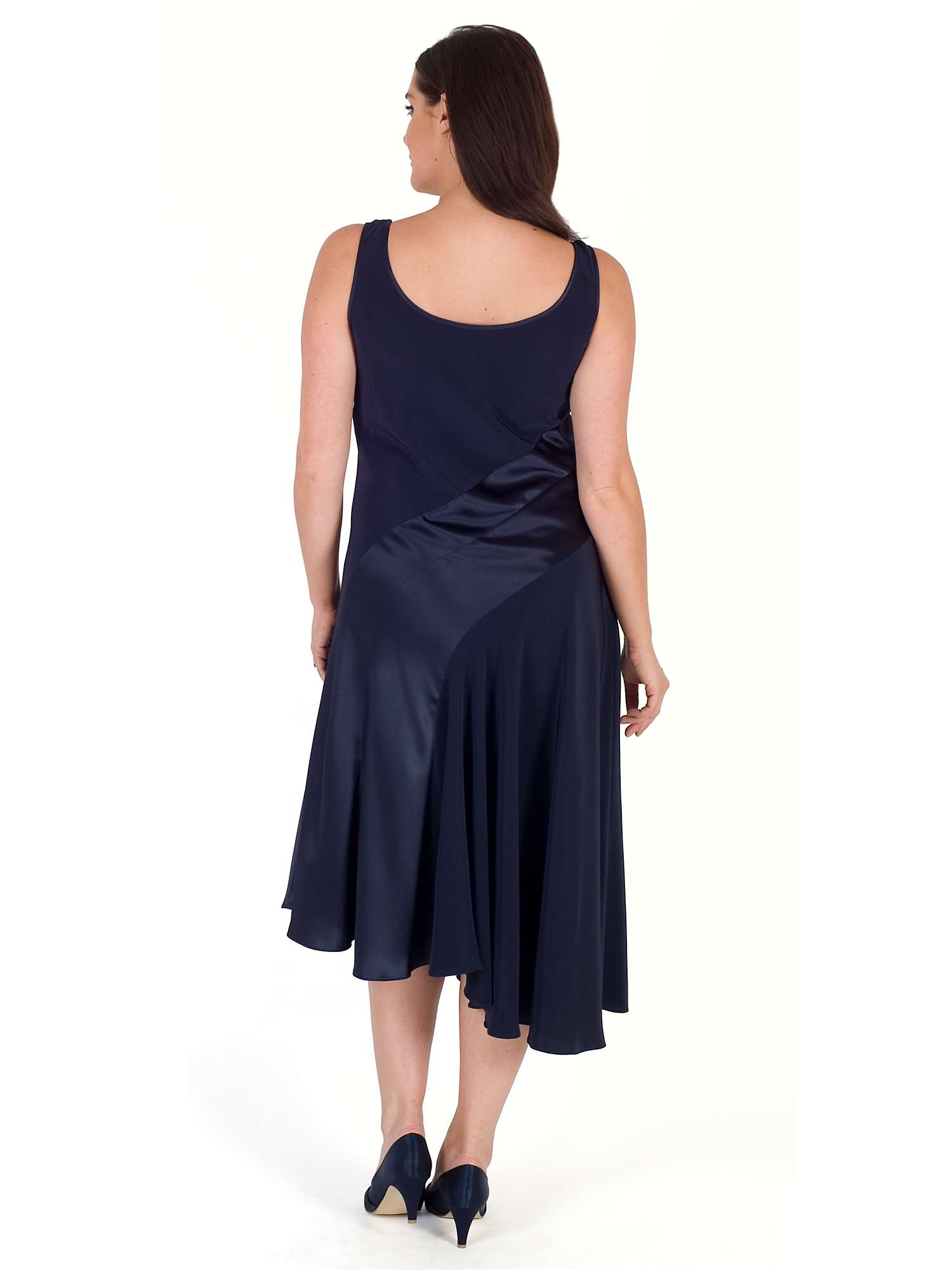Buy Chesca Satin Back Crepe Dress, Navy Online at johnlewis.com