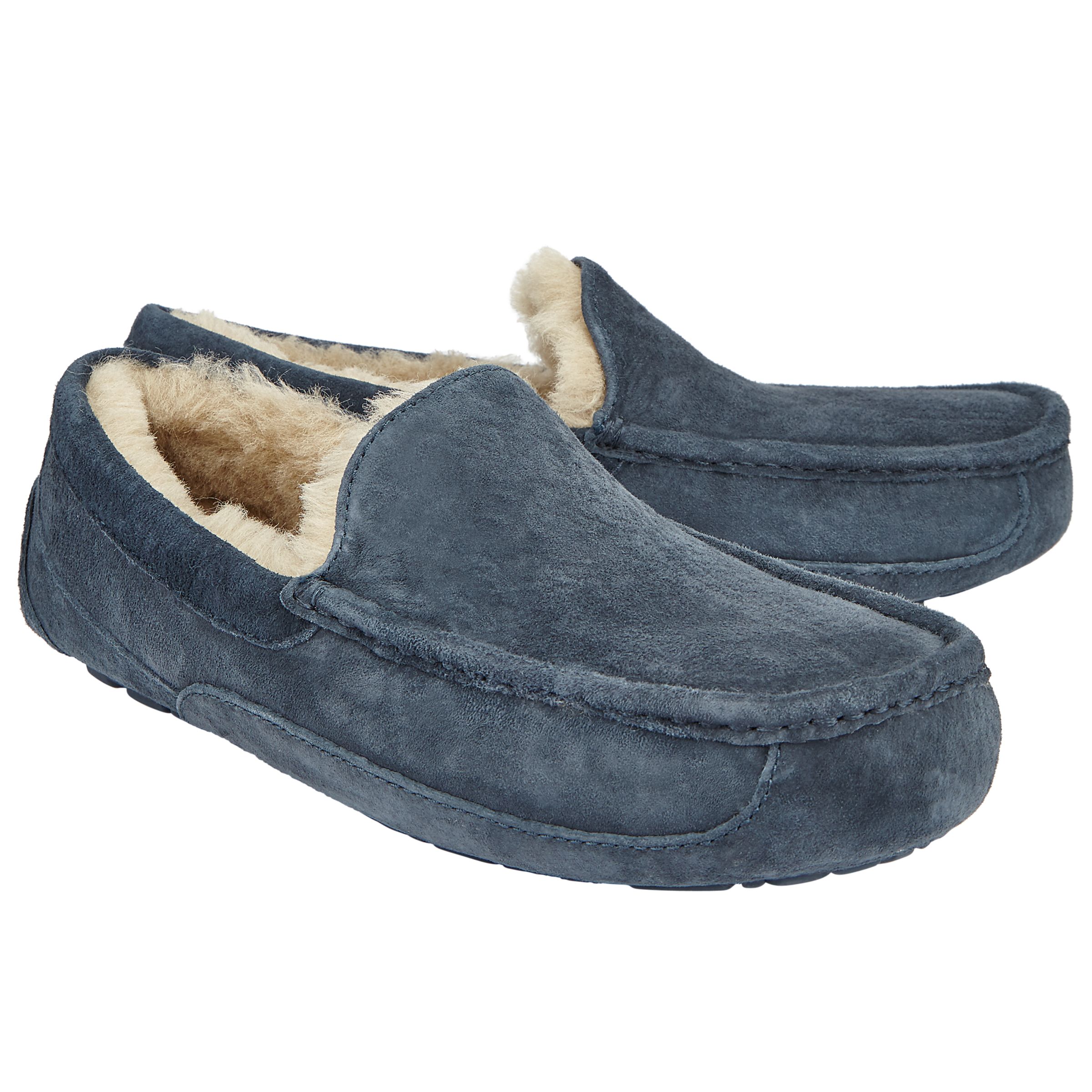 UGG Ascot Moccasin Suede Slippers, Navy 