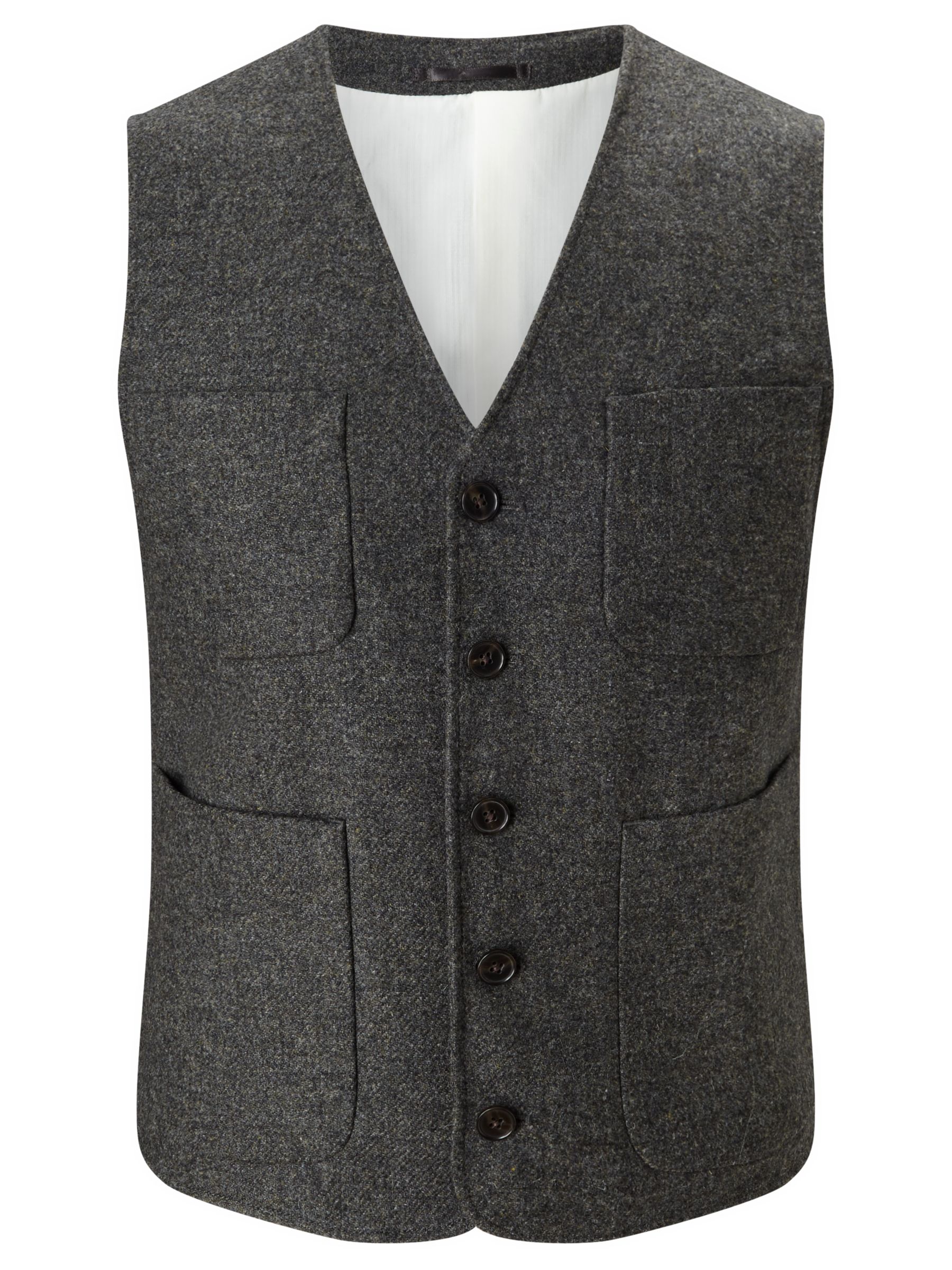 JOHN LEWIS & Co. Collarless Waistcoat, Charcoal, XL