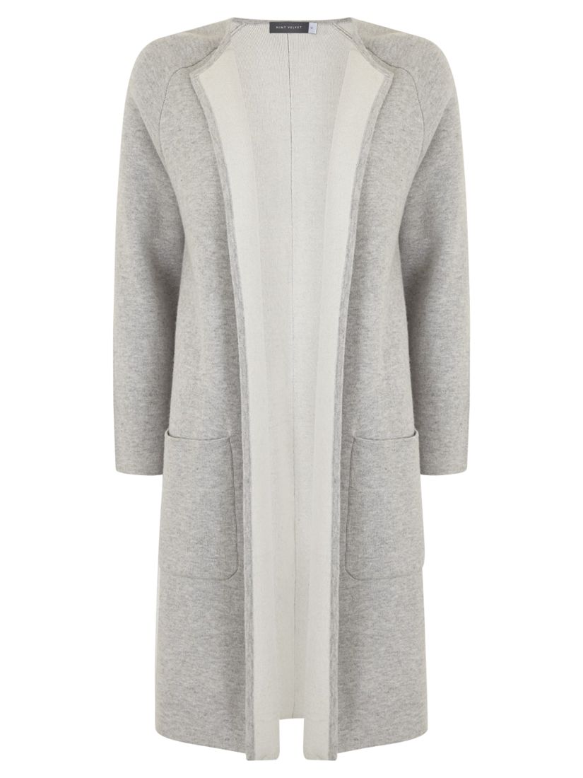 Mint Velvet Double Faced Knit Coat Grey At John Lewis Partners