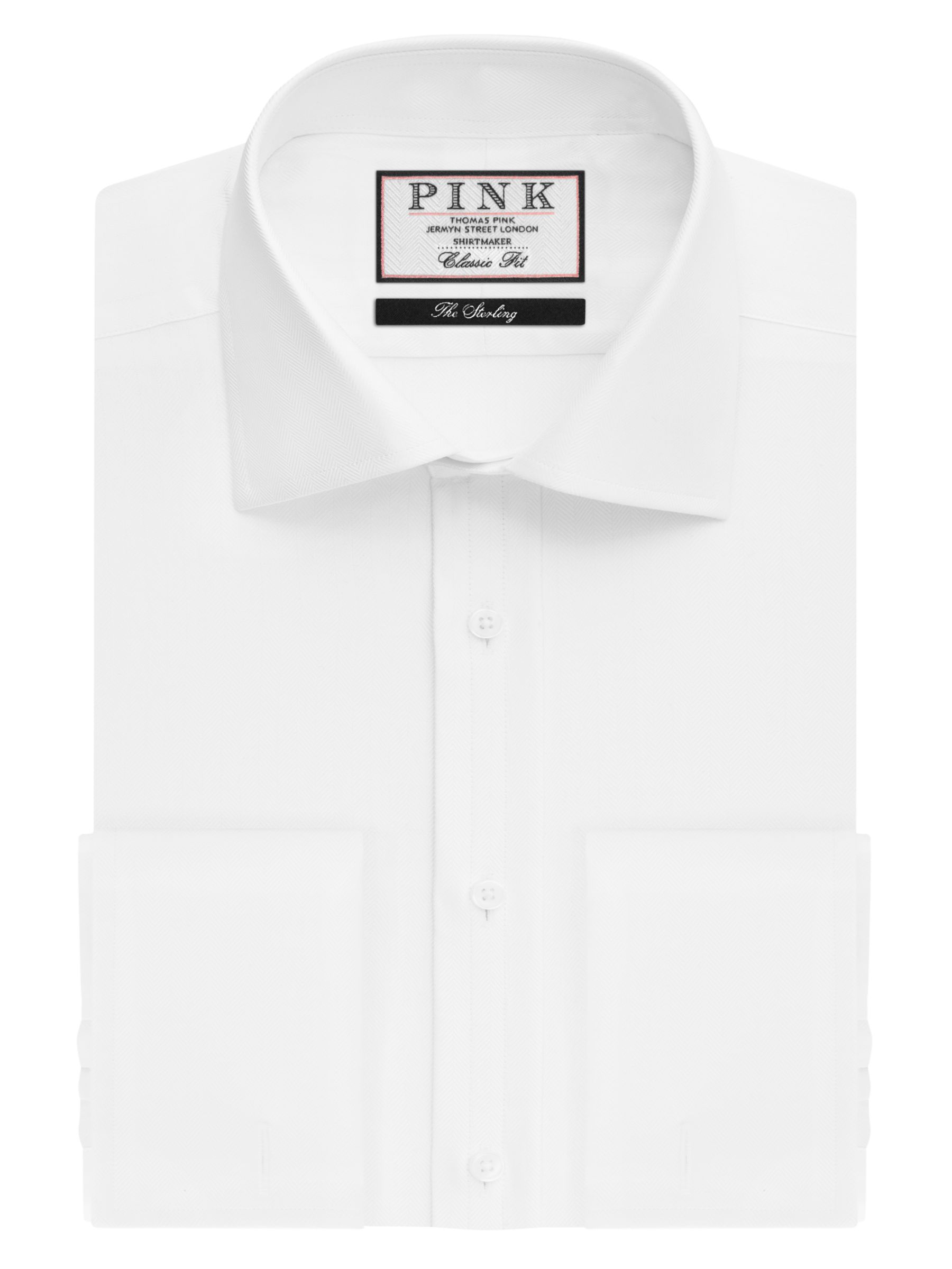 Thomas Pink Timothy Texture XL Sleeve Double Cuff Classic Fit Shirt, White