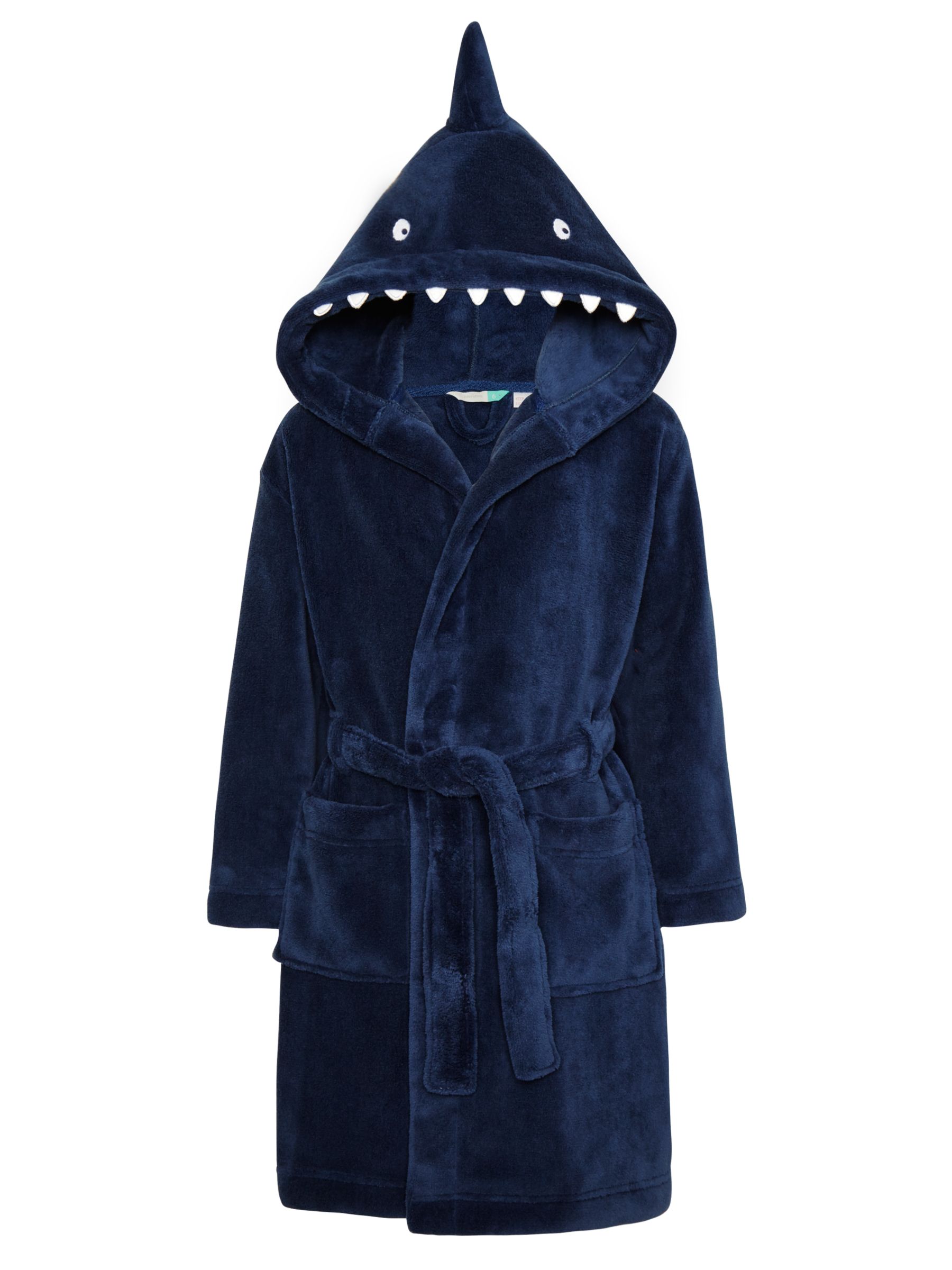 John Lewis Children's Shark Robe, Navy at John Lewis & Partners