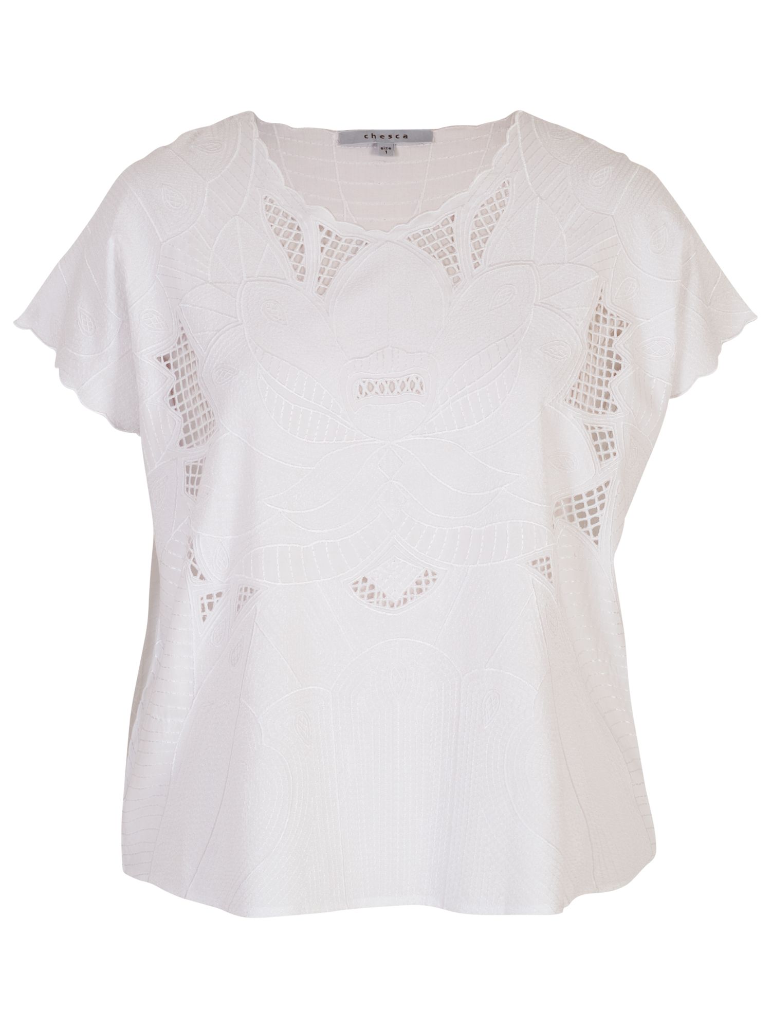 Chesca Embroidered Top, White