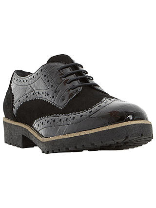 Dune Faune Lace Up Brogues, Black