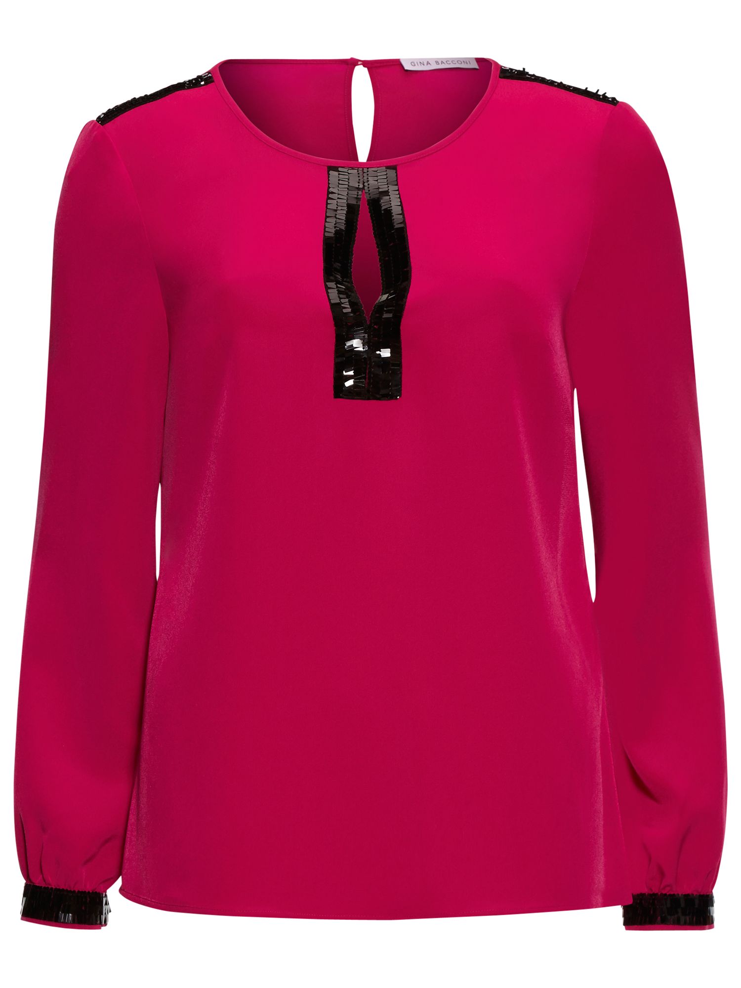 Gina Bacconi Soho Crepe Blouse With Sequin Trim