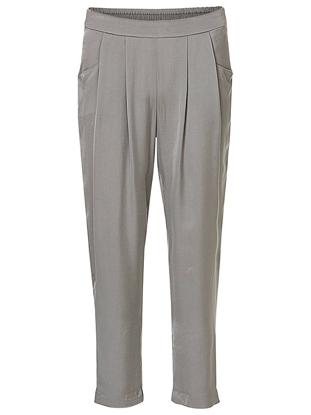 Betty & Co. Loose Fit Satin Trousers, Grey Cloud at John Lewis & Partners