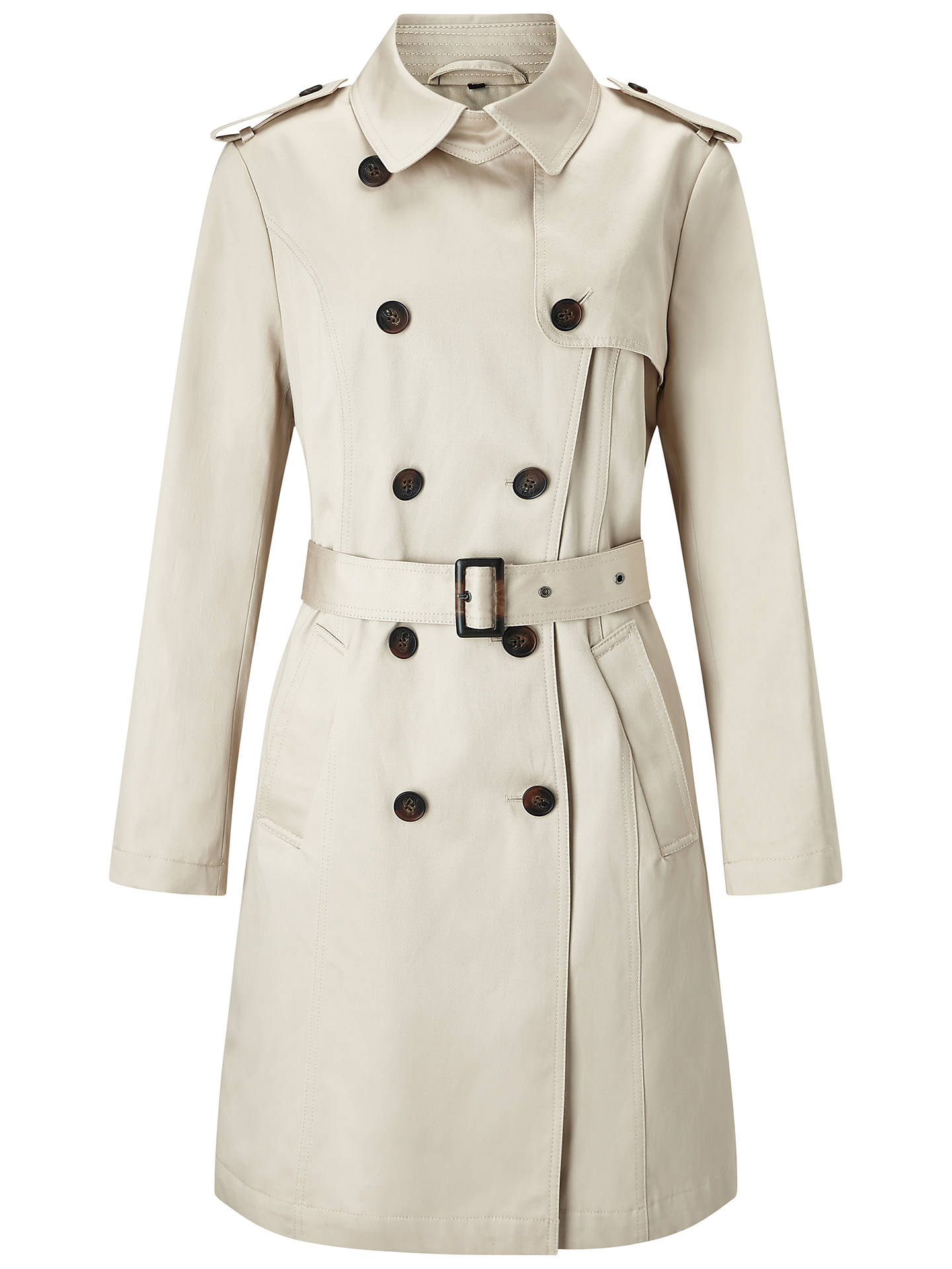 Four Seasons Double Breasted Trench Coat, Natural at John Lewis & Partners