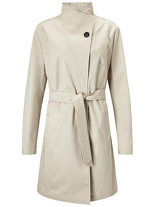 Four Seasons Single Breasted Wrap Neck Coat, Natural