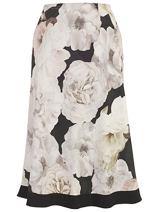 Chesca Contrast Trim Rose Print Skirt, Blush