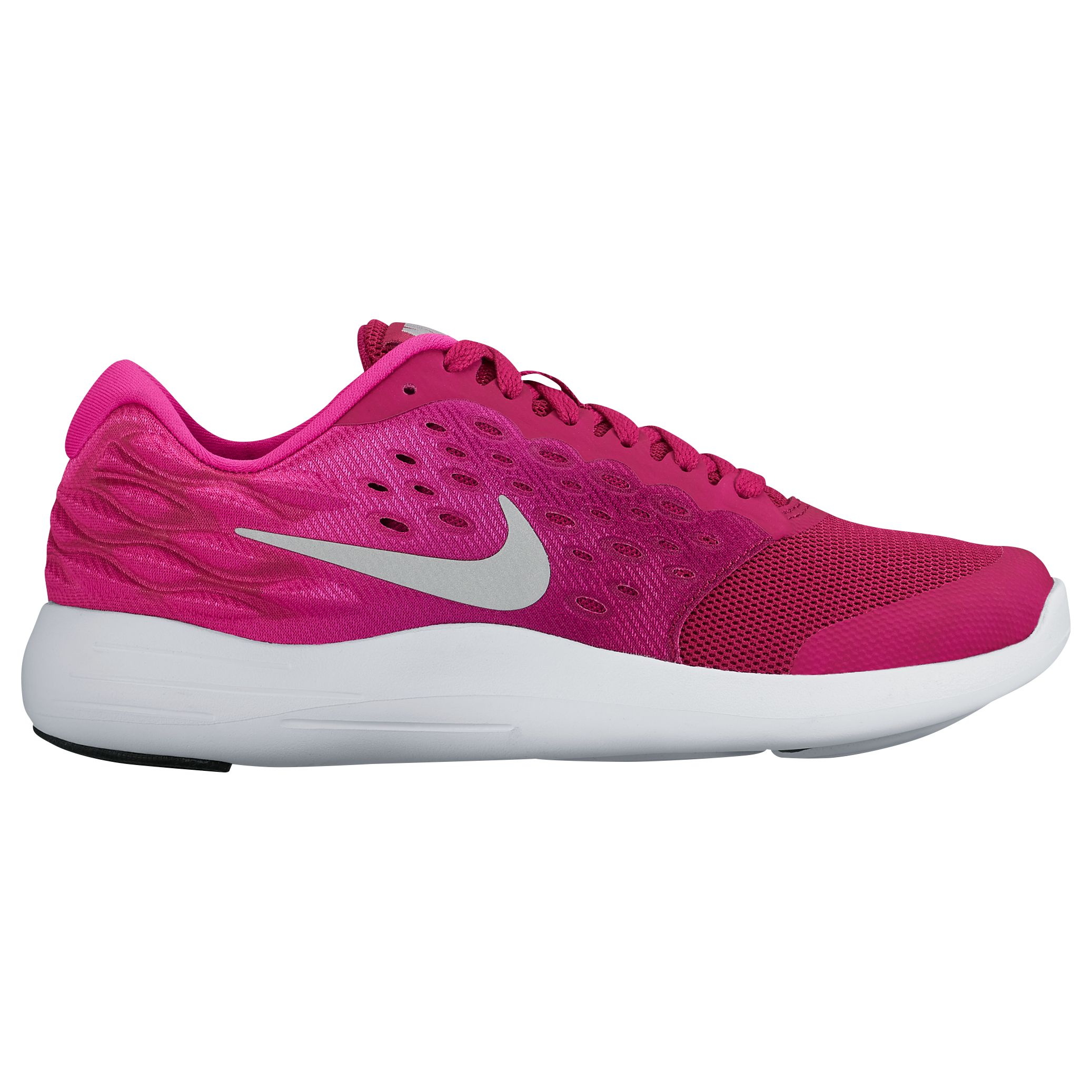 Nike Children's Laced Lunarstelos GS Trainers | Pink at John Lewis ...