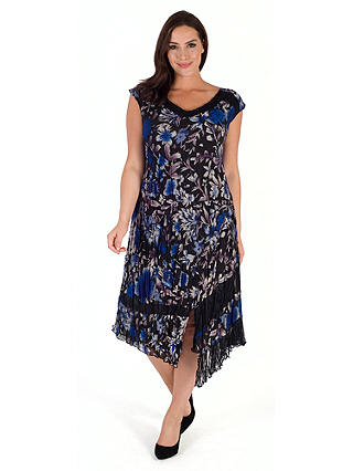 Chesca Floral Print Dress, Cobalt/Multi
