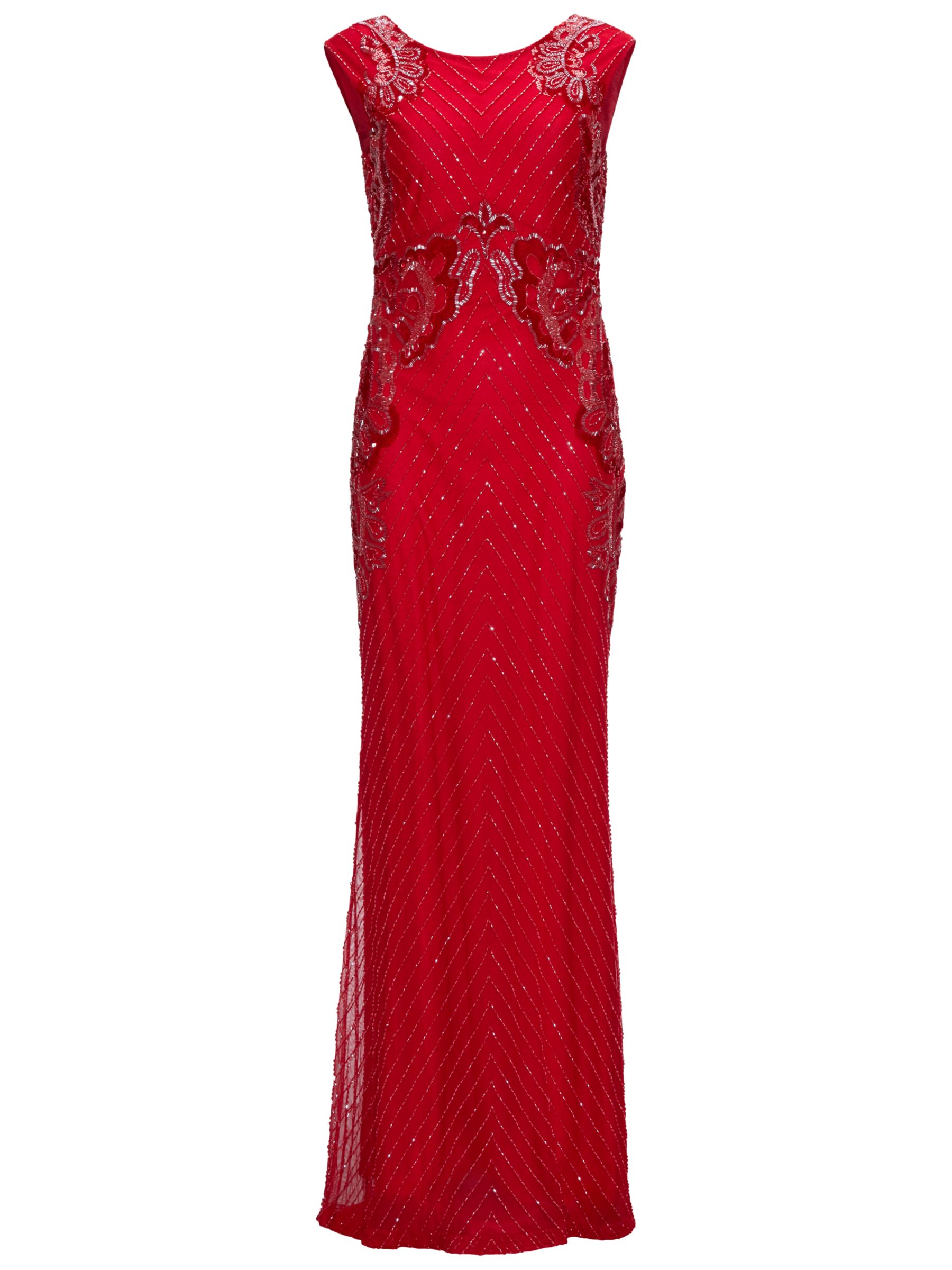 Gina Bacconi Beaded Maxi Dress