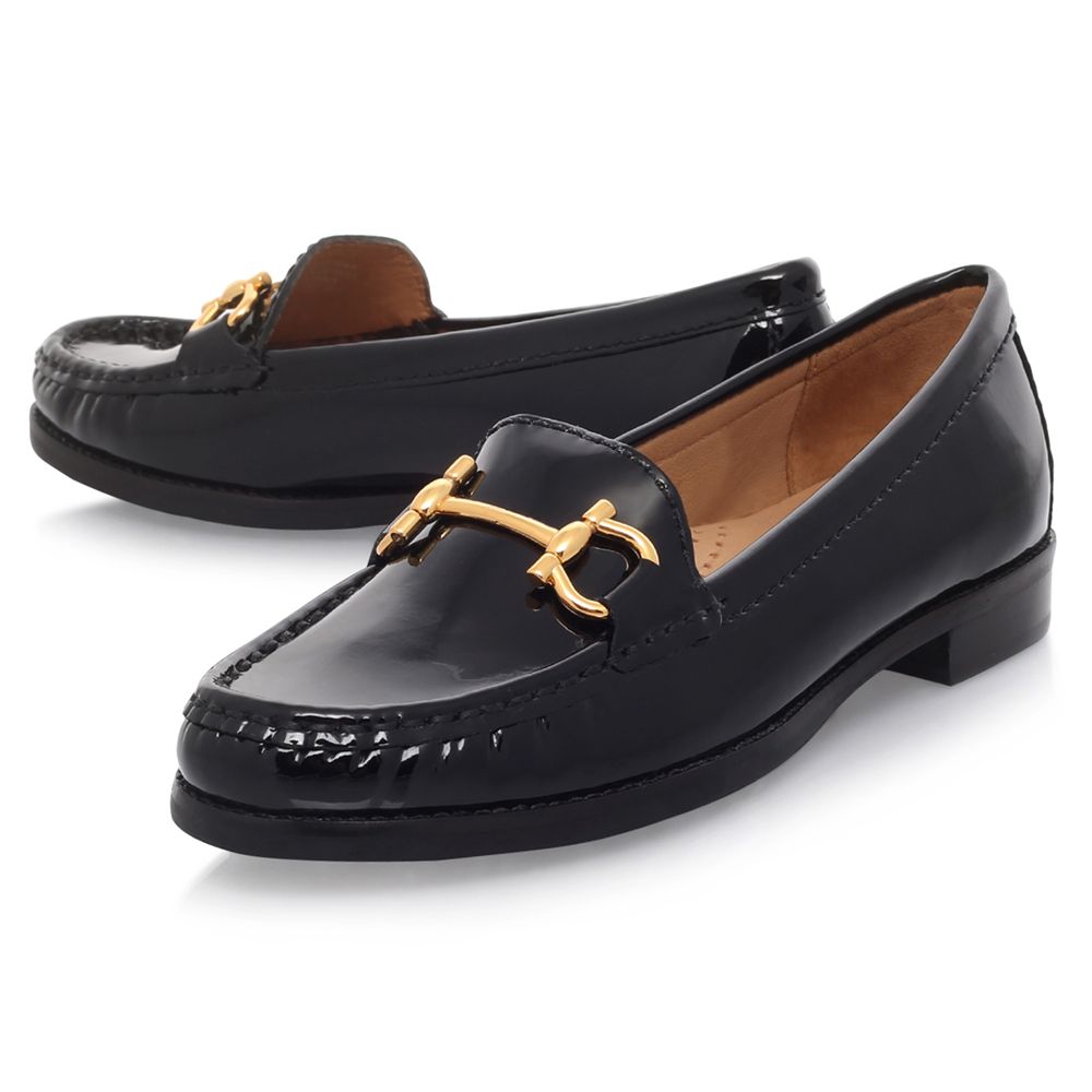 Carvela Click Flat Shoes, Black Patent Leather at John Lewis & Partners