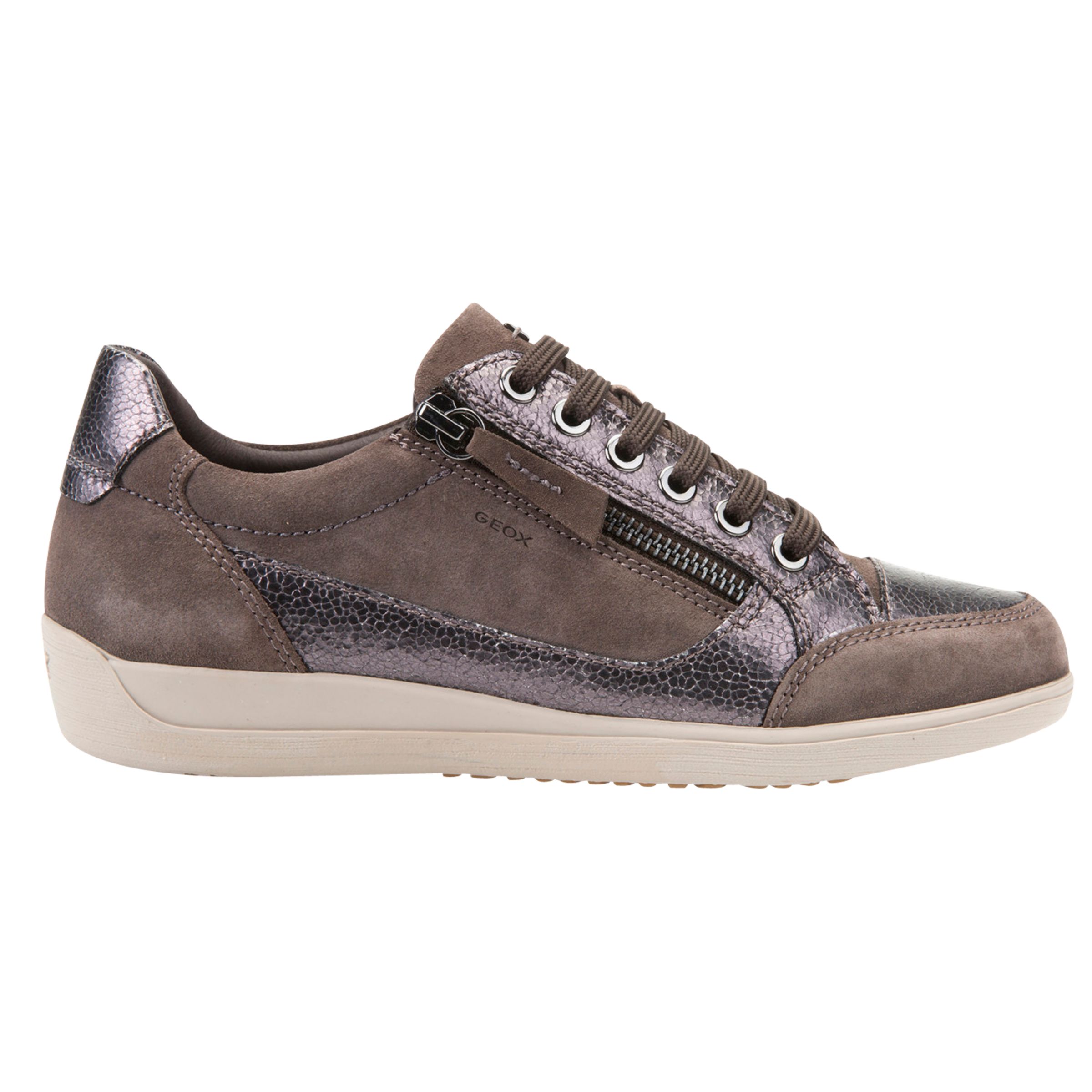 Geox Myria Lace Up Trainers, Chestnut