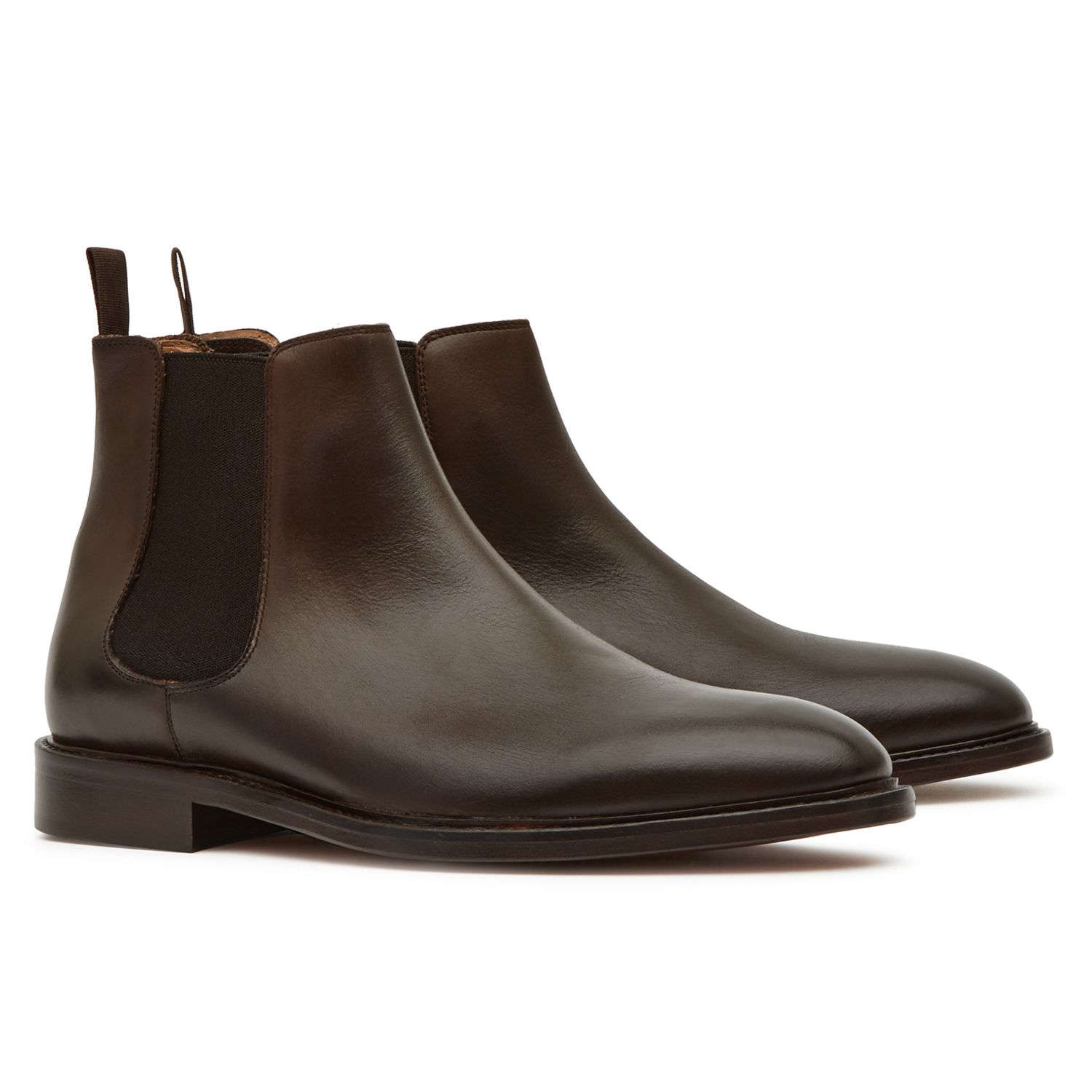 Reiss Tenor Leather Chelsea Boots, Dark Brown