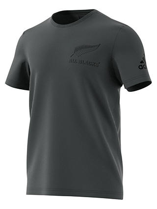 Adidas New Zealand All Blacks Rugby Supporter T-Shirt, Dark Grey Heather