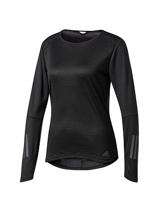 Adidas Response Reflective Long Sleeve Running T-Shirt, Black