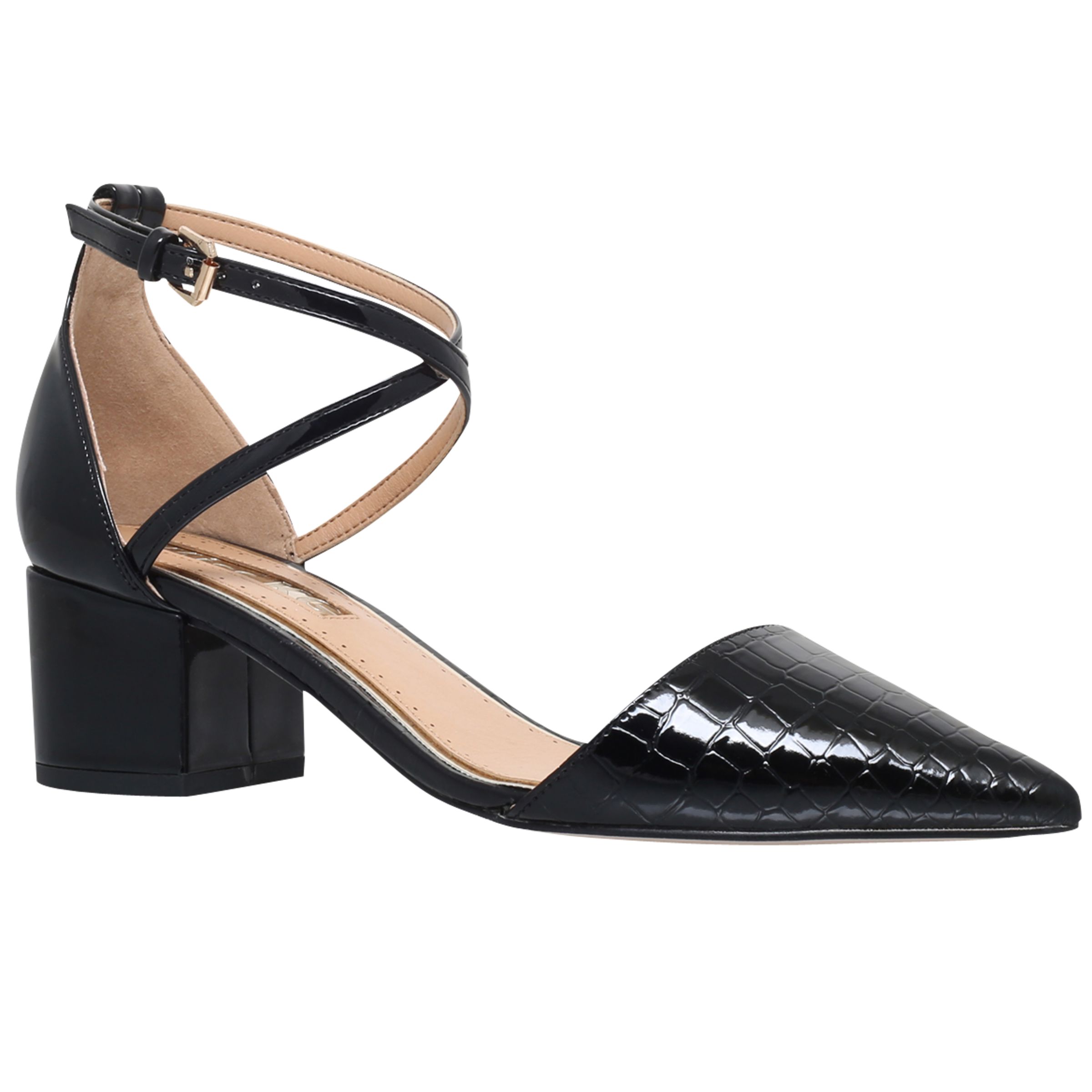 Miss KG Ava Block Heeled Court Shoes, Black at John Lewis & Partners