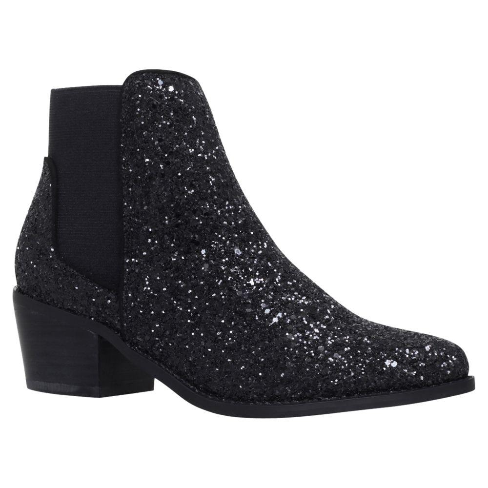 Buy Miss KG Spider Suede Ankle Boots, Black Glitter | John Lewis