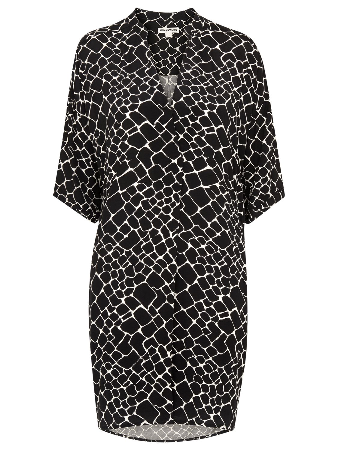 Whistles Giraffe Print Shirt Dress, Black/Multi at John Lewis & Partners