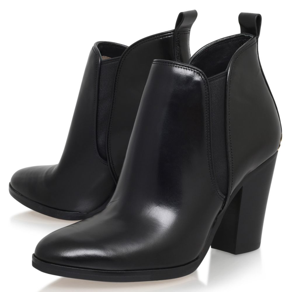 MICHAEL Michael Kors Brandy High Block Heel Ankle Boots, Black Leather