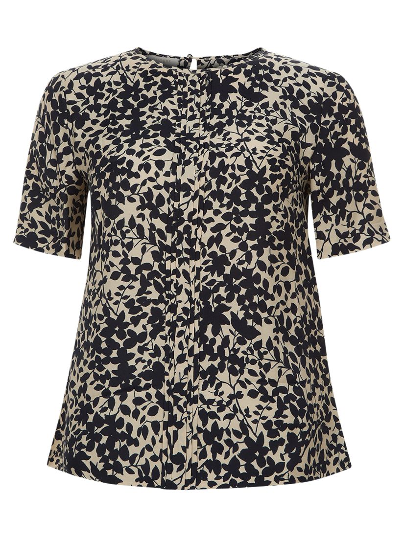 Hobbs Petal Leaf Blouse, Navy/Oatmeal