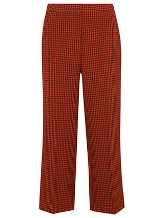 Whistles Dogtooth Wide Cropped Trousers, Multi