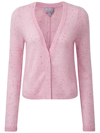 Pure Collection Aimee Gassato Cashmere Cardigan, Pink Fleck