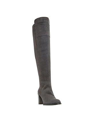 Dune Tommy Over the Knee Boots, Grey Suede