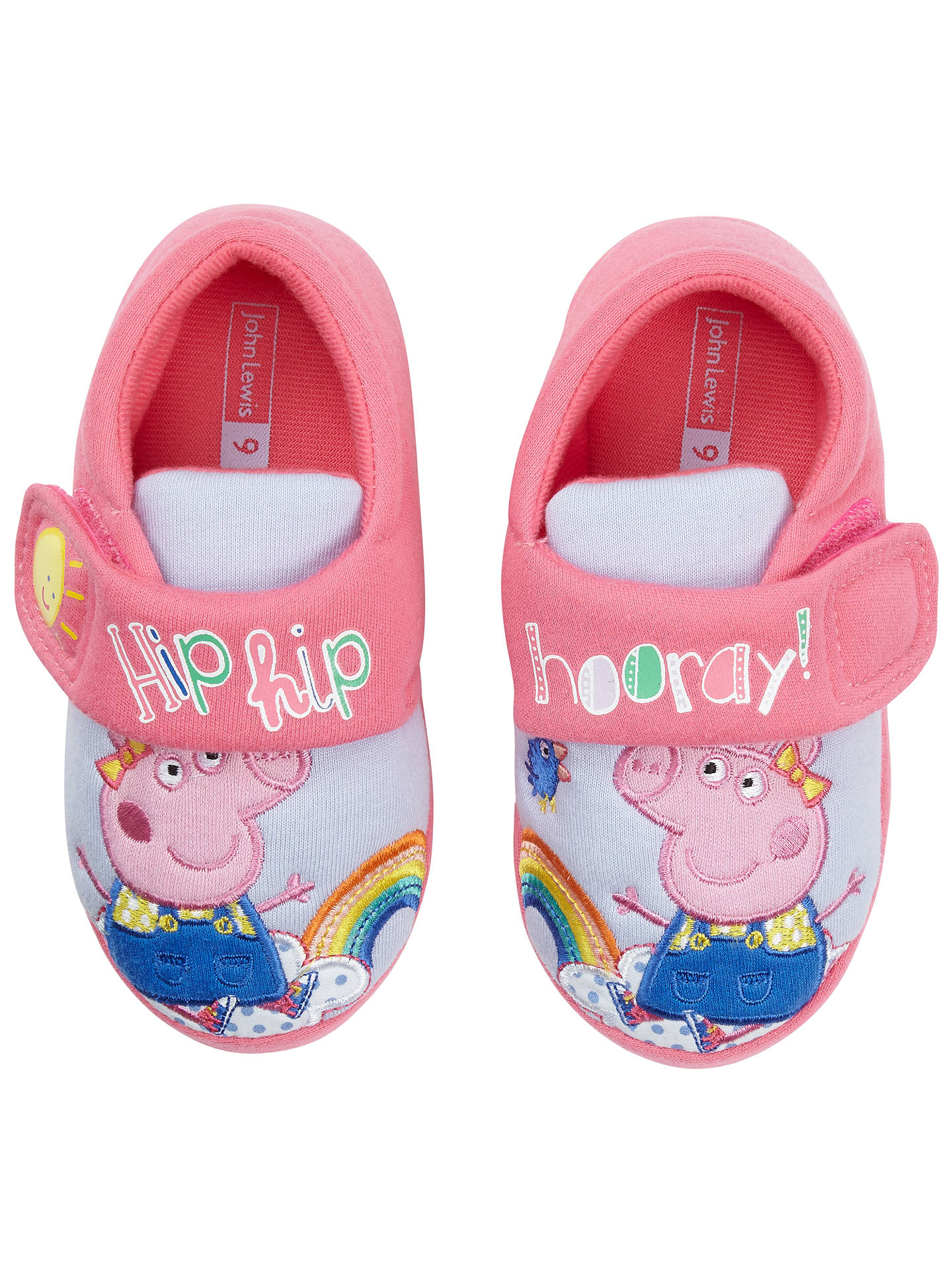 Peppa Pig Children's Rainbow Slippers, Pink at John Lewis & Partners