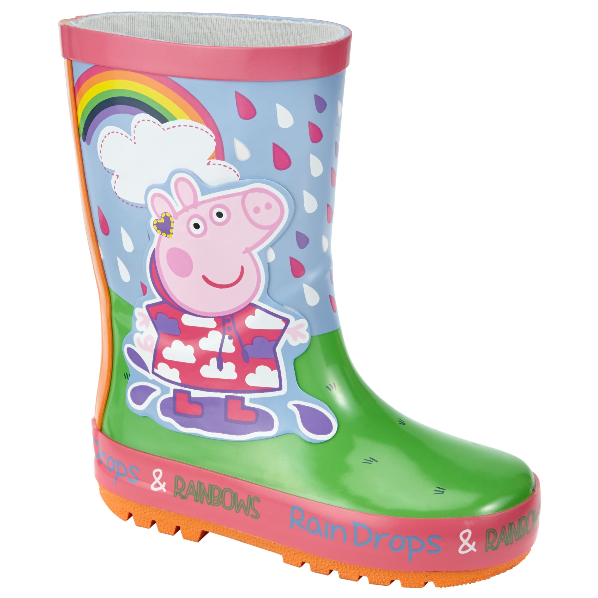 Peppa Pig Children's Rainbow Wellington Boots, Pink/Multi, 6 Jnr
