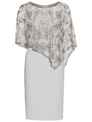 Gina Bacconi Moss Crepe Dress With Beaded Cape
