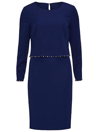 Gina Bacconi Crepe Dress With Beaded Overtop