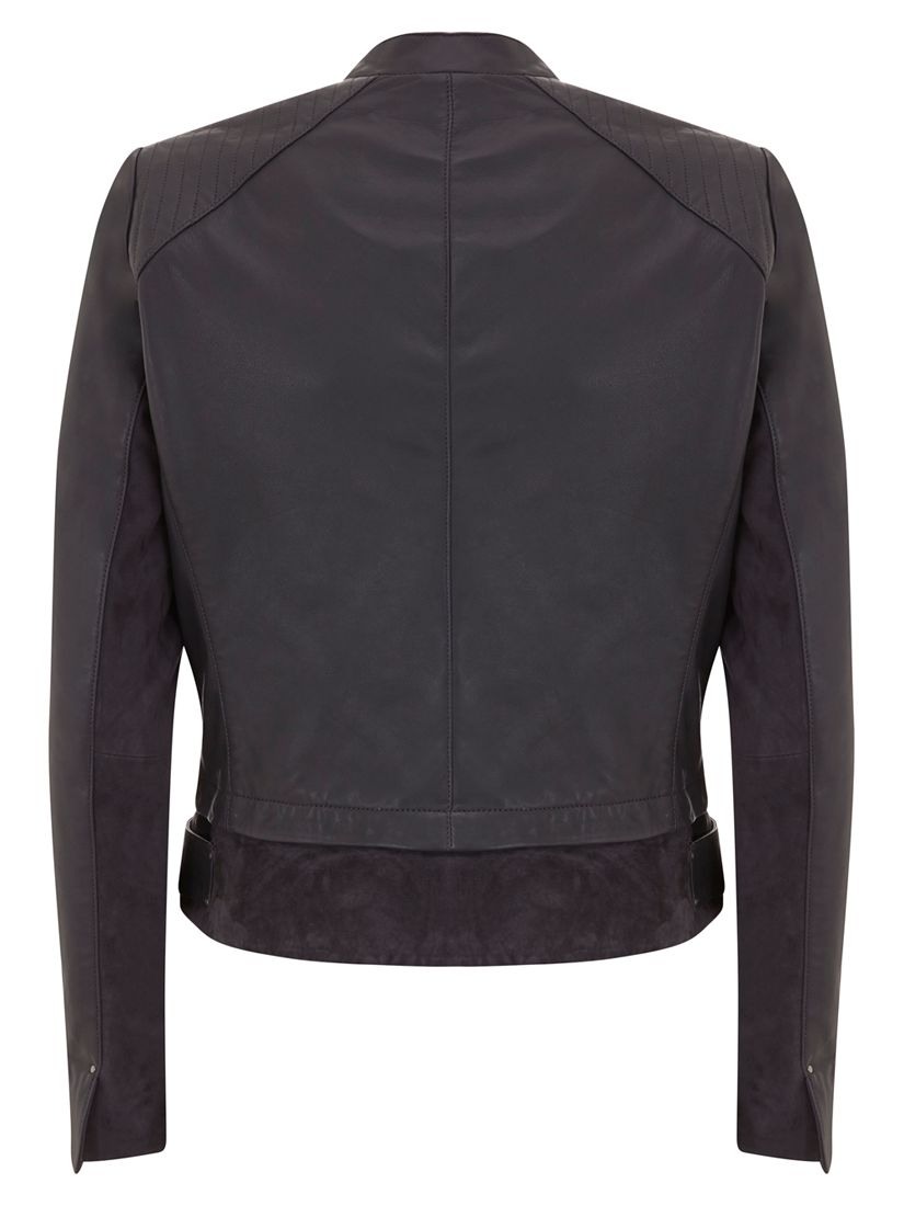 Mint Velvet Leather Bomber Jacket