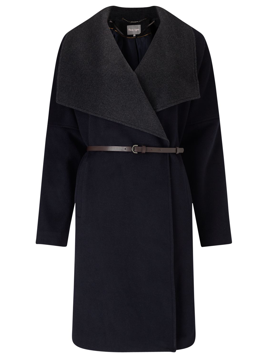 Phase Eight Bruna Belted Coat, Navy/Charcoal