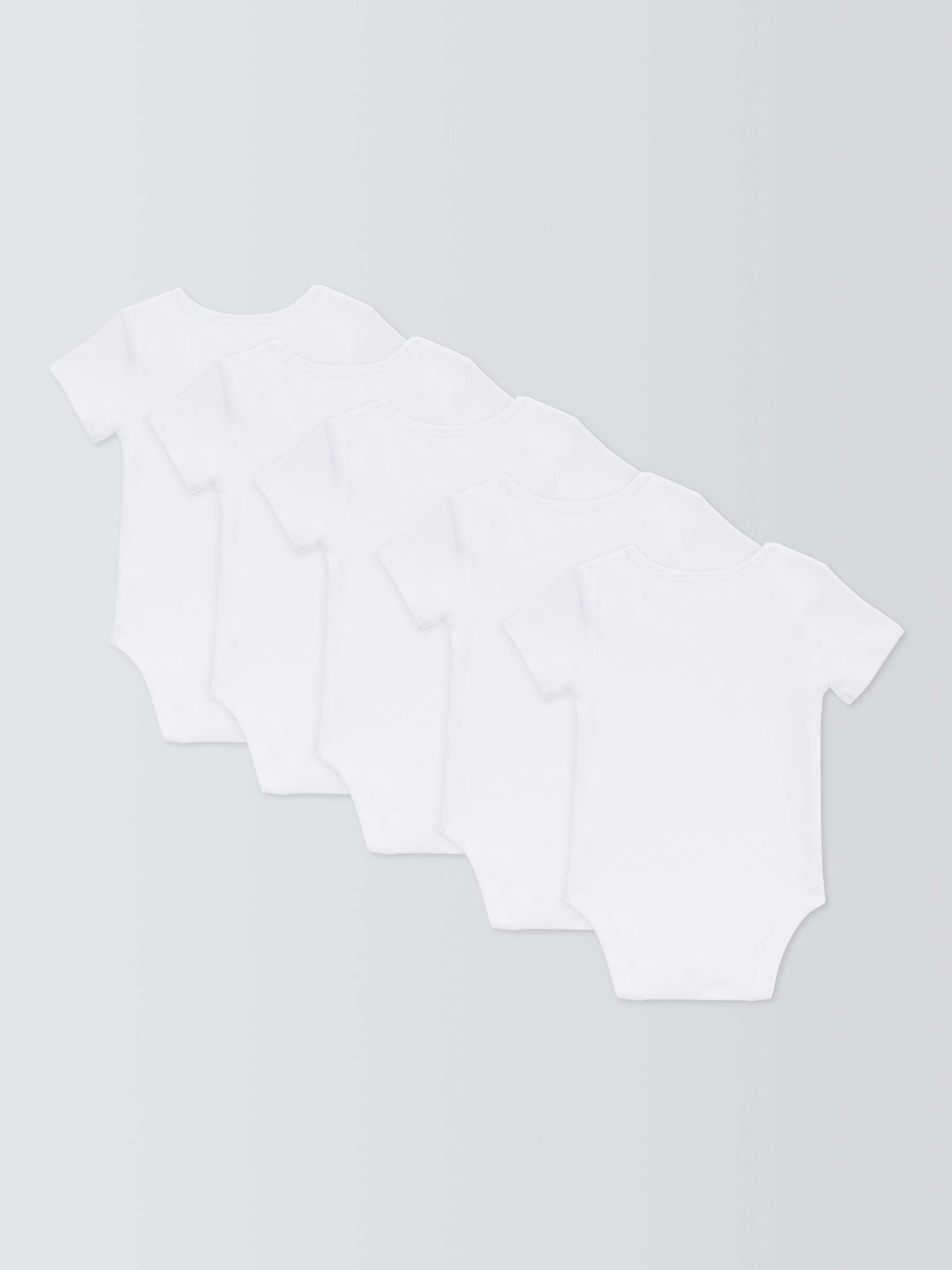 Buy John Lewis Baby GOTS Organic Cotton Short Sleeve Bodysuits, Pack of 5, White Online at johnlewis.com