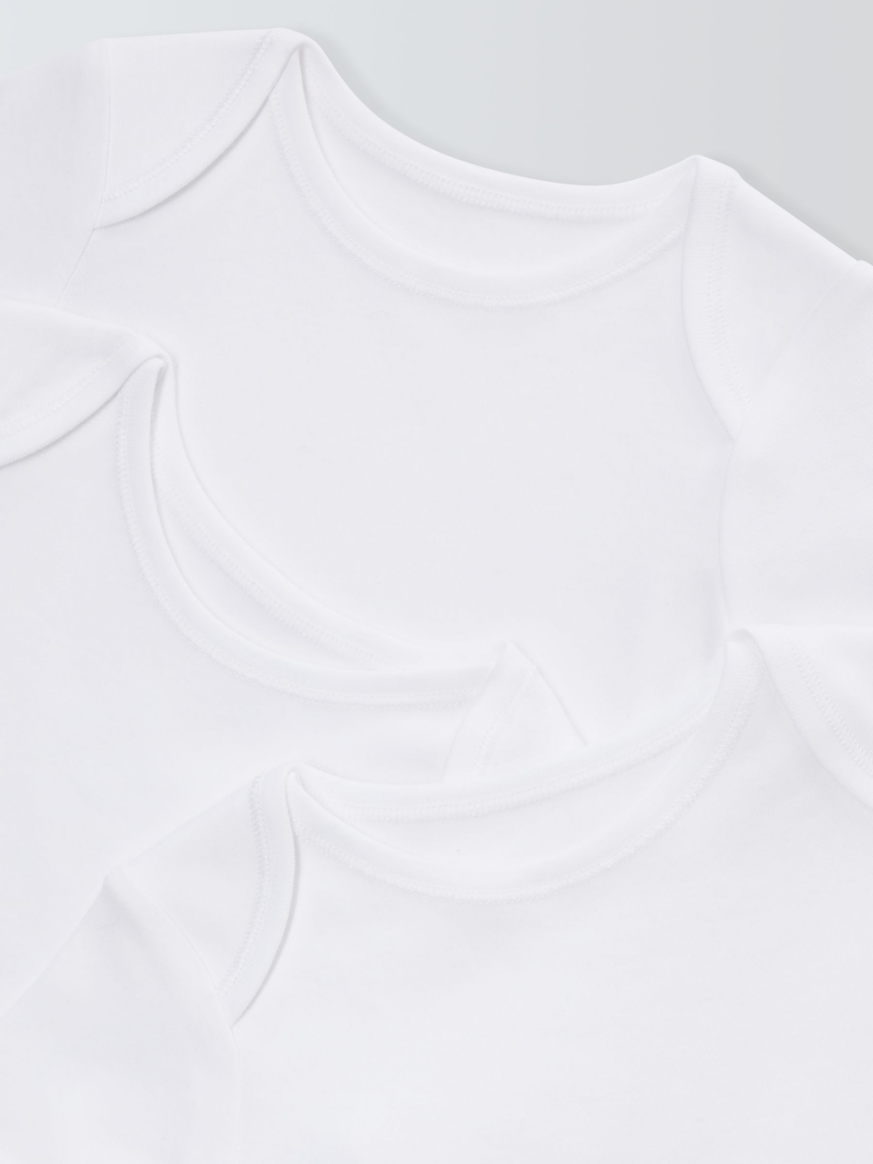 Buy John Lewis Baby GOTS Organic Cotton Short Sleeve Bodysuits, Pack of 5, White Online at johnlewis.com