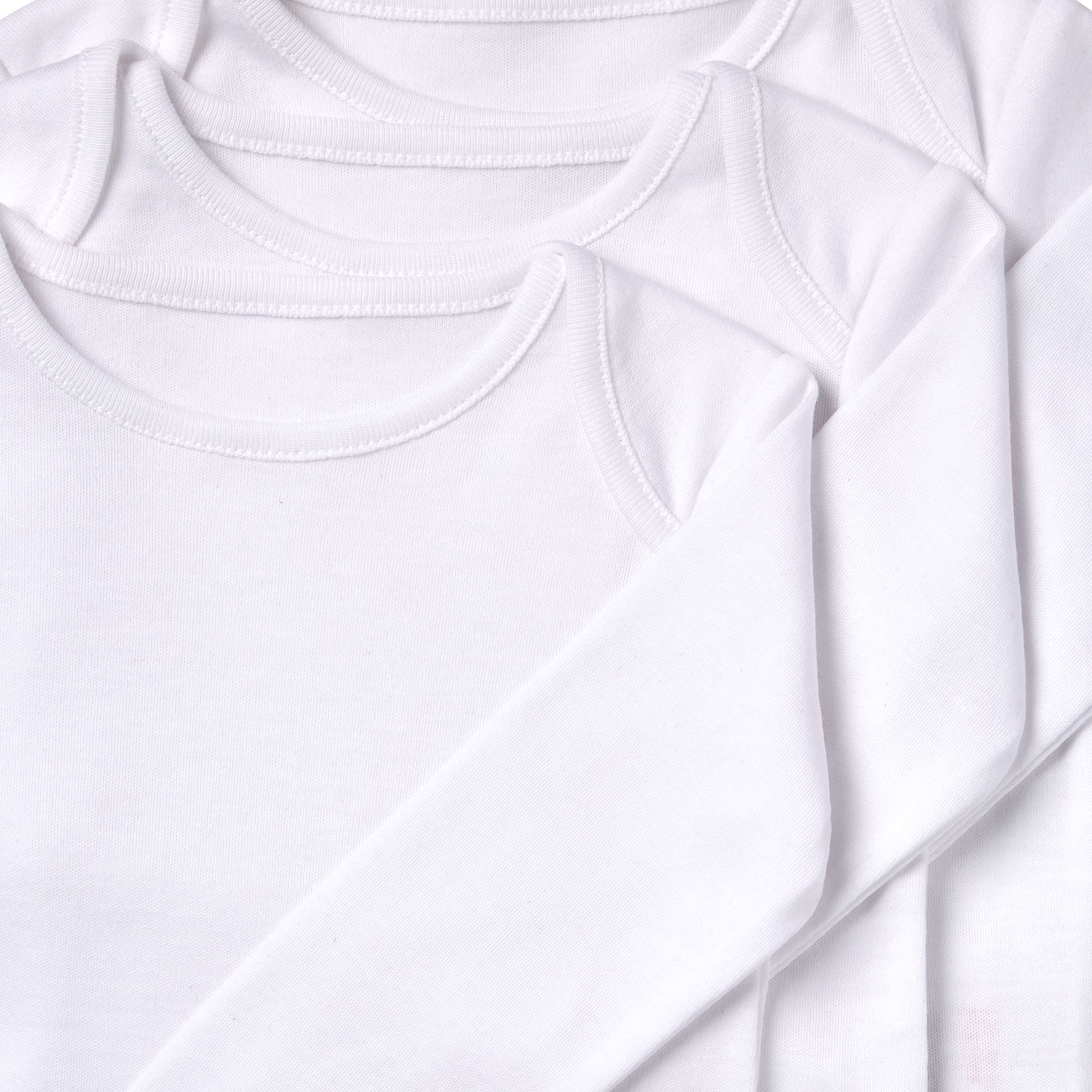 Buy John Lewis Baby Pima Cotton Long Sleeve Bodysuit, Pack of 3, White Online at johnlewis.com